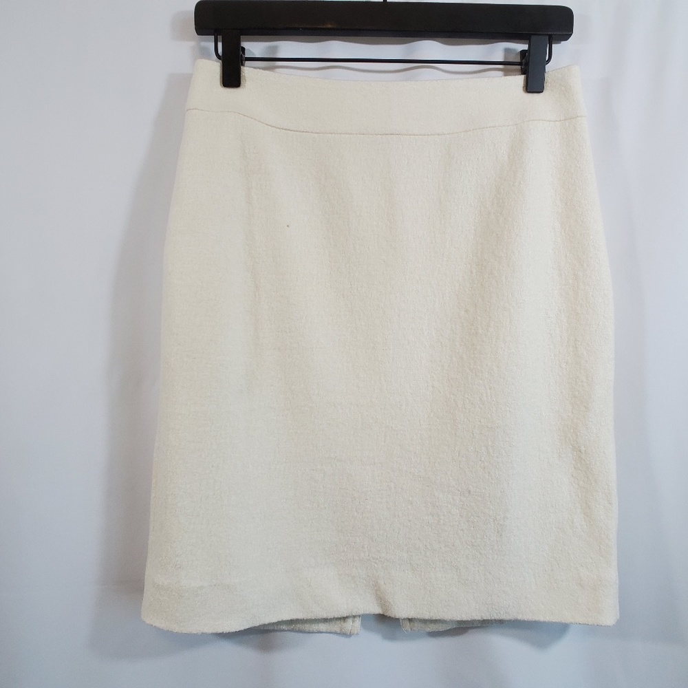 Banana Republic Cream Pencil Skirt Gold Zipper